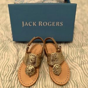 NEW Jack Rogers Girls Platinum flats side 6 (toddler)